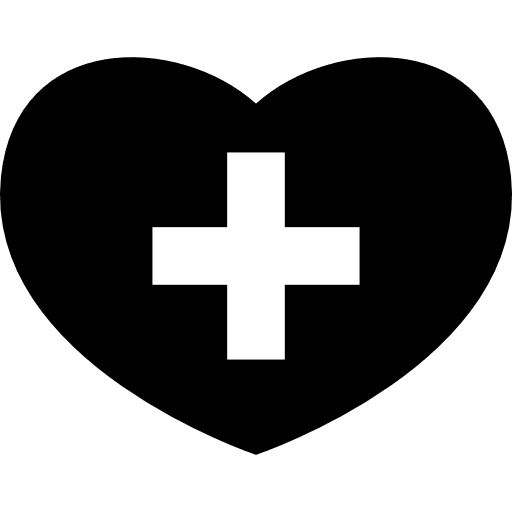 Medical heart with cross symbol cross sign hearts icon