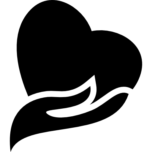 Hand holding a heart hearts hand heart heartbeat icon