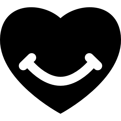 Heart with a smile shapes smile emotion icon