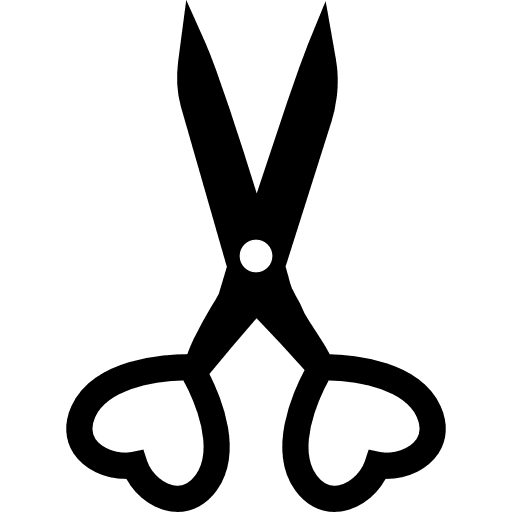 Scissors with hearts hearts scissors heart icon