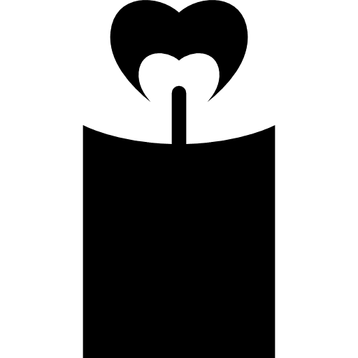 Heart flame on candle flames flame heartbeat icon