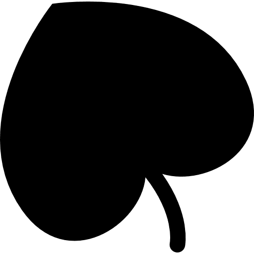 Heart shaped leaf black heartbeat hearts icon