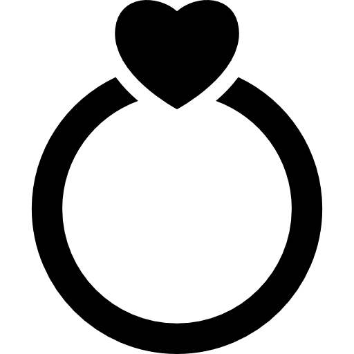 Ring of love with a heart valentines shape heartbeat icon