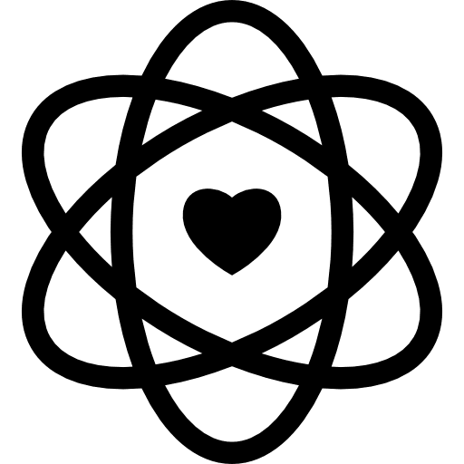 Heart research heart atom symbol icon
