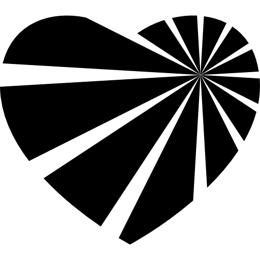 Heart with light beam beam shape hearts icon