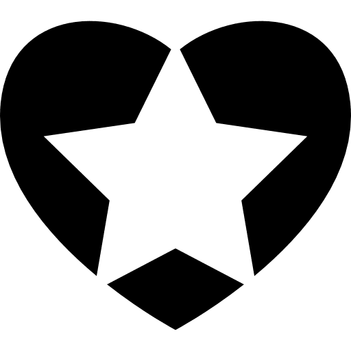 Star in a heart star hearts signs icon