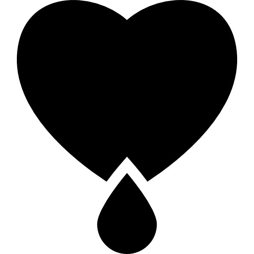 Bleeding heart drop bleeding heartbeat icon