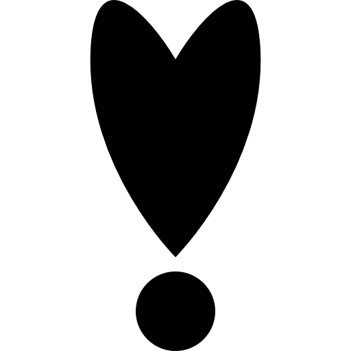 Exclamation of heart shape exclamations symbol signs icon