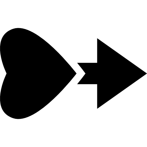 Heart direction to right arrows heart arrow icon