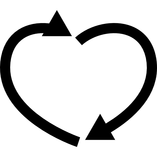 Heart flow arrows arrow flow icon