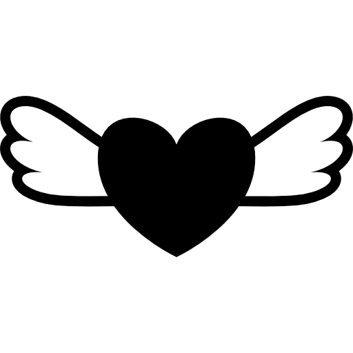 Heart with wings hearts wings shapes icon