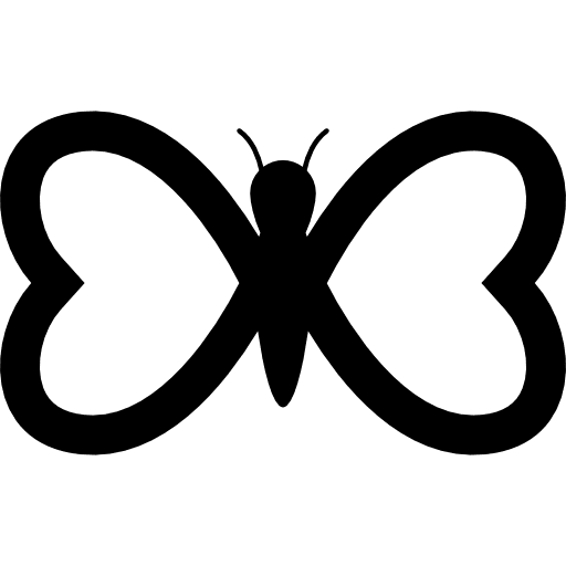 Butterfly with wings like hearts hearts animal insect icon