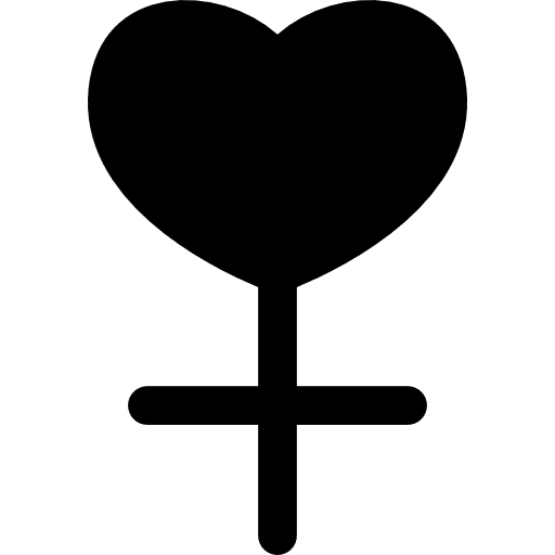 Female heart heartbeat symbol heart icon