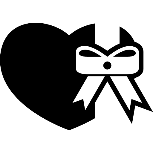 Heart shaped gift with ribbon bow gifts heart ribbon icon