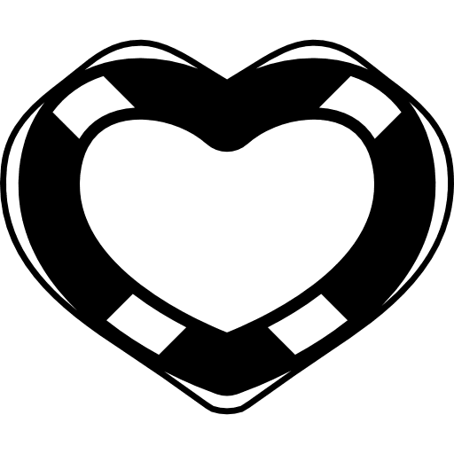 Lifebuoy with heart shape security lifebuoy shape icon