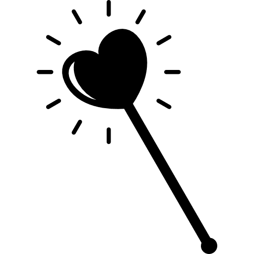 Magic stick heart hearts heart shaped icon