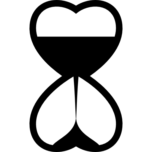 Sand clock with heart shape hearts heart shaped icon