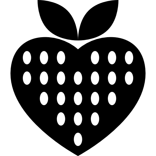 Strawberry with heart shape heartbeat food shapes icon