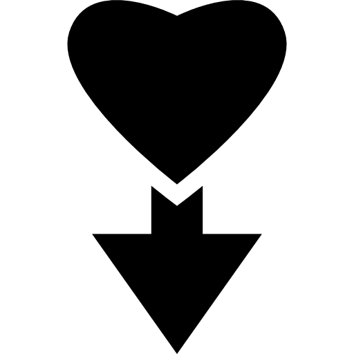 Heart direction down direction heart shapes icon