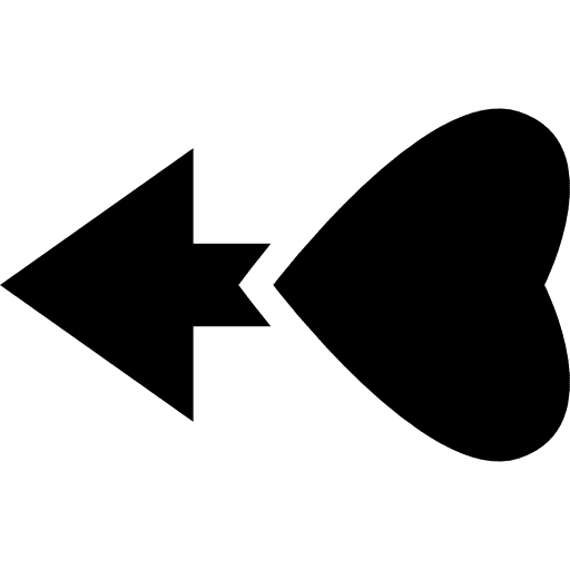 Heart direction to left hearts directional left icon