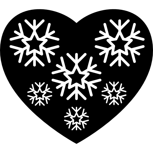 Heart with ornaments love heartbeat shape icon