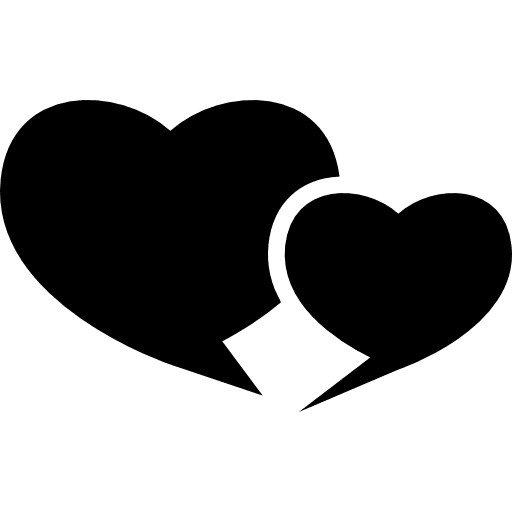 Lovers chatting interface heart love icon