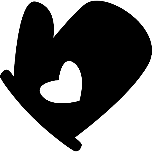 Winter gloves with heart winter gloves heart icon