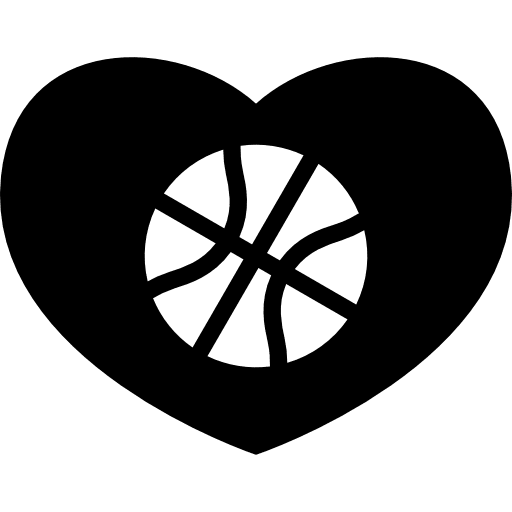 Basketball ball in a heart hearts ball balls icon