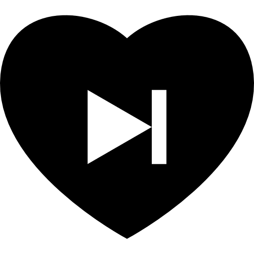 Heart play next button multimedia heartbeat buttons icon