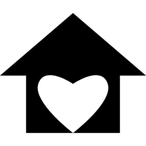 House with love heart shape shape building heartbeat icon