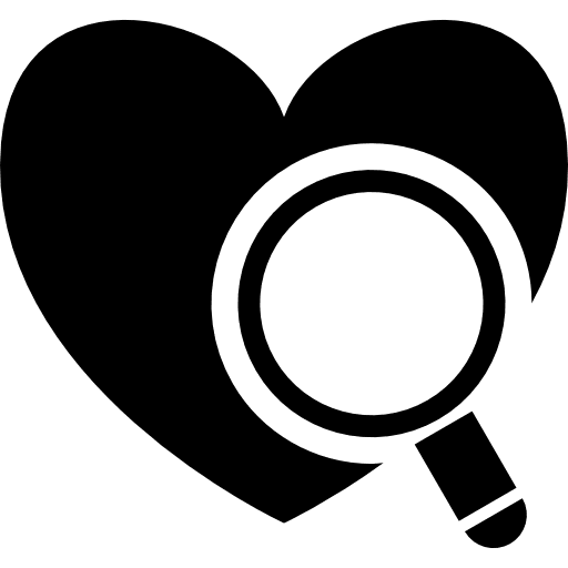 Finding love concept search finding hearts icon