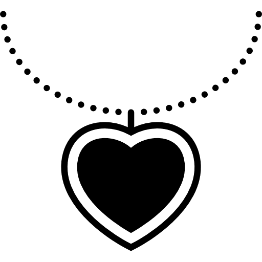 Heart hanging of a thin necklace hanged thin necklace icon