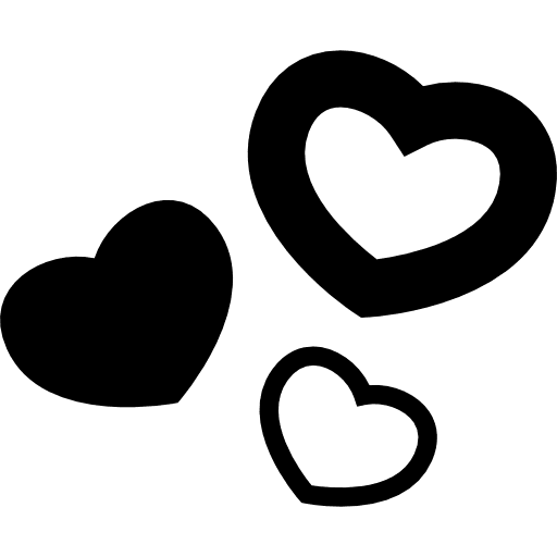 Hearts with differences hearts heart three icon