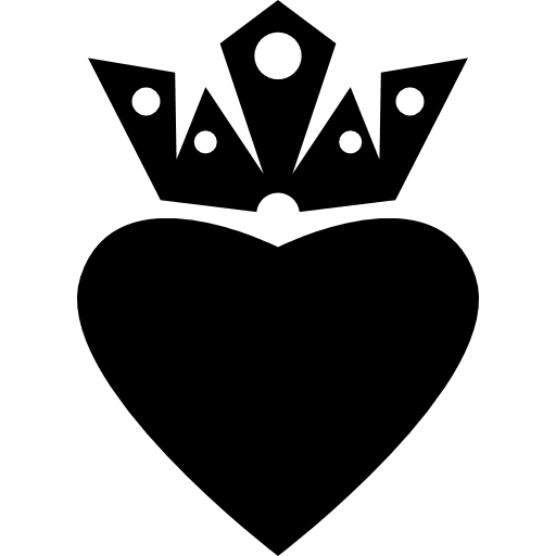 King heart with crown heartbeat royal royal crown icon