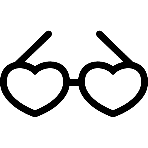 Reading lover glasses with hearts shape love lover icon