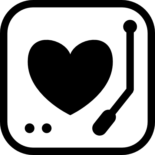 Dj lover heartbeat lover heart icon