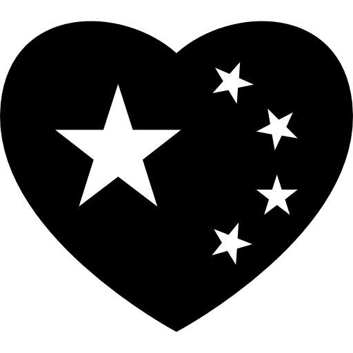 Heart flag of china country flags shape icon