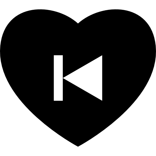 Heart play back button shape hearts play icon