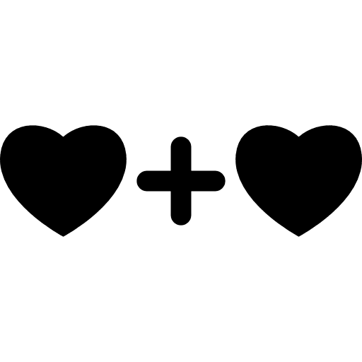 Valentines sum of hearts heart calculation hearts icon