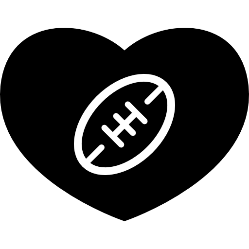 American football heart football sportive hearts icon