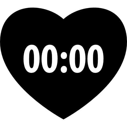 Heart shaped clock clock time shaped icon