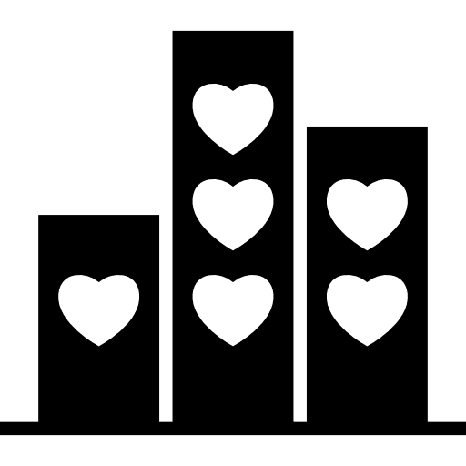 Heart town buildings town towns buildings icon