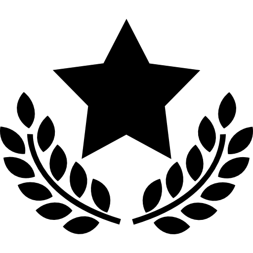 Award star with olive branches olive awards signs icon