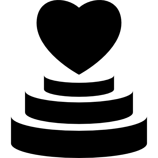 Heart shaped three layered cake heart cake heart cakes icon