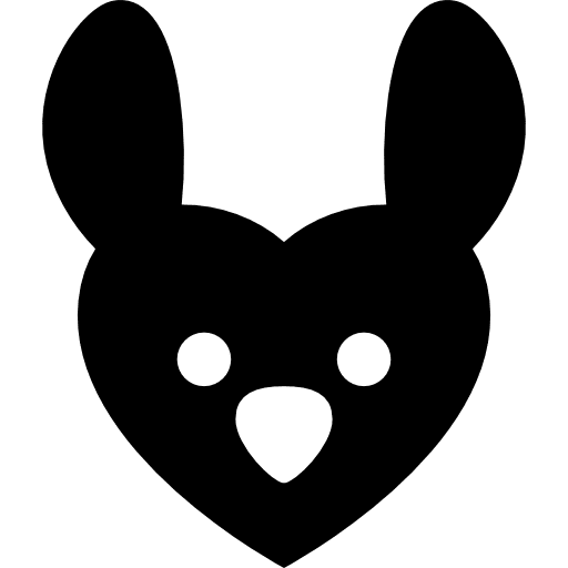 Rabbit with a heart shaped face rabbit heart face animals icon