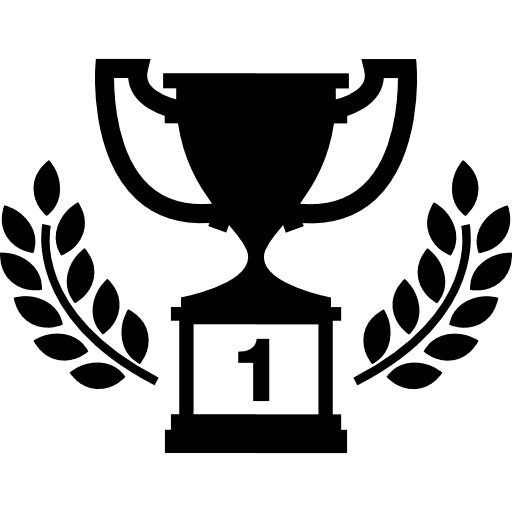 First prize trophy sports winner award icon