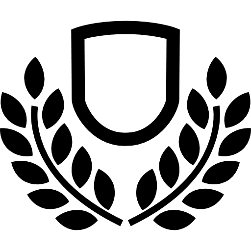 Shield with leaves shape leaves shapes icon