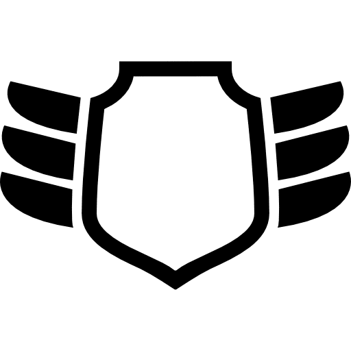 Symbolic shield with wings awards shields symbolic icon