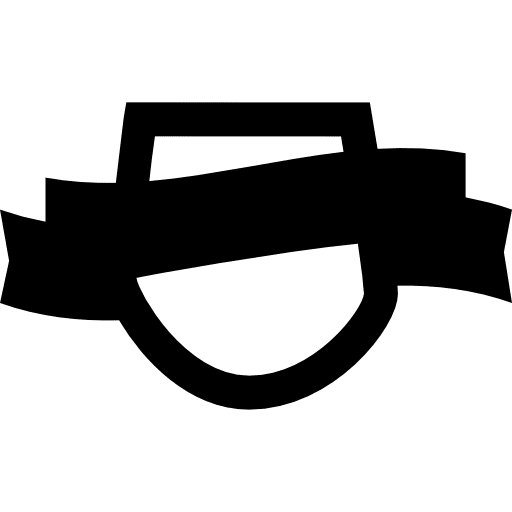 Award shield symbol with a ribbon banner symbols symbol shapes icon