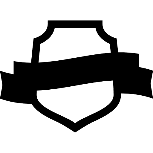 Award symbolic shield with a banner symbol shapes award icon